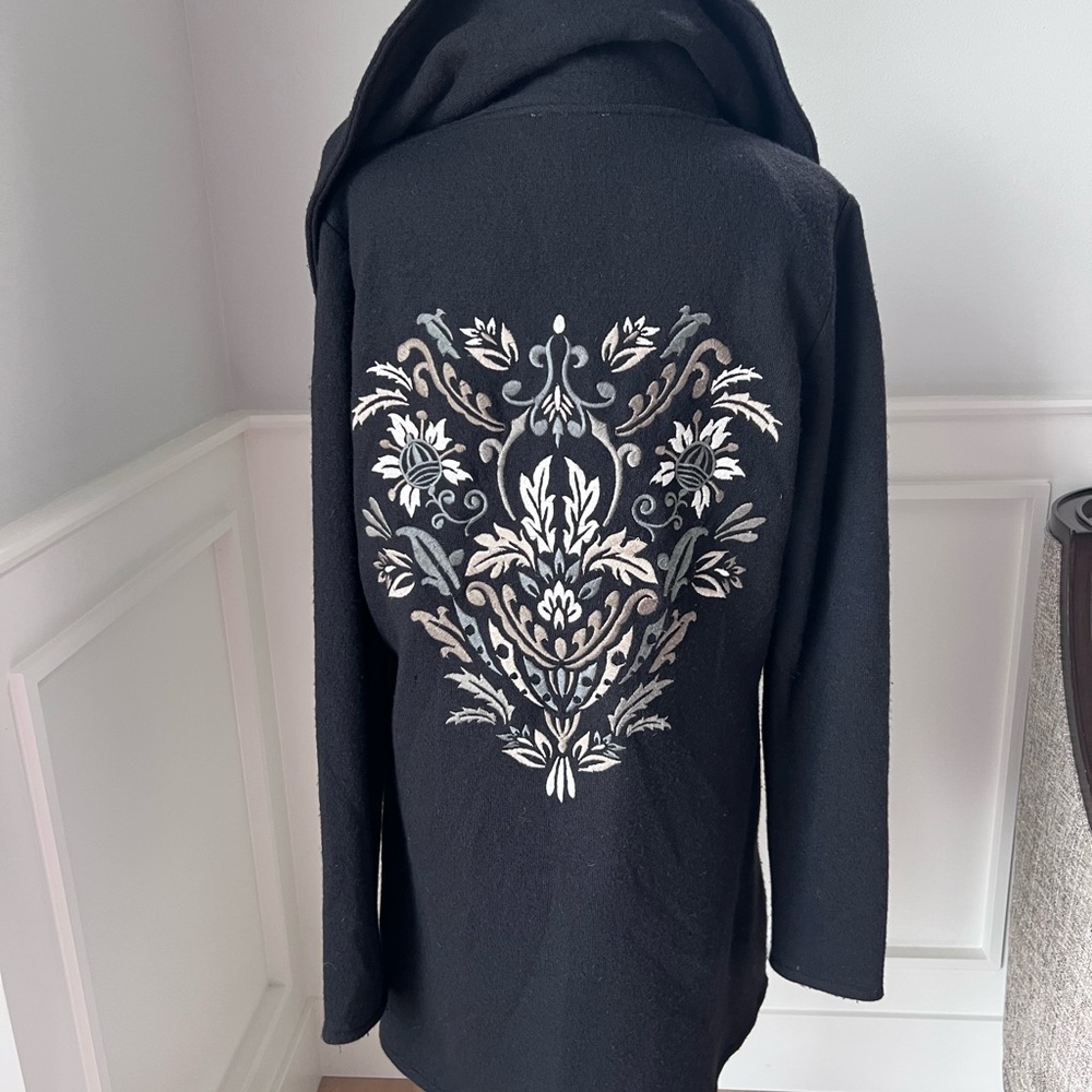 Elegant Black Women's Coat size M - Picture 6 of 9